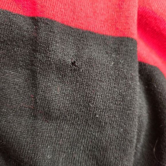 INC International Concepts Red/ Black Striped Cardigan, Medium - Picture 3 of 4